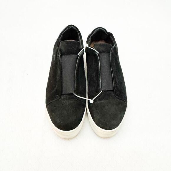 All Saints Black Suede Leather Platform Comfort Sneaker Size 39 - Picture 7 of 8